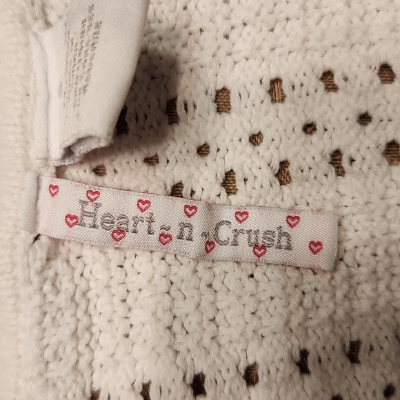 Heart-n-Crush Bolero Sweater White Knit Short Sleeve Size 7/ 8 (SM) - Picture 6 of 7